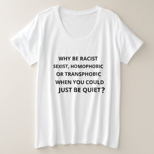 Waarom racistisch? grote maat t-shirt (Design voorkant)