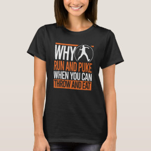 Waarom rennen en kots gooien speerwerper track een t-shirt