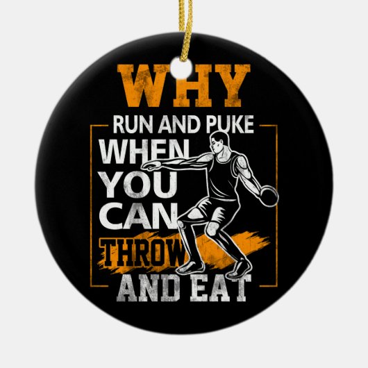 Waarom rennen en stoppen met Discus Thrower Discus Keramisch Ornament (Voorkant)