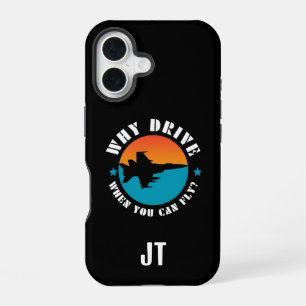 Waarom Rijden Als Je Kun Vliegen,Vliegtuig,Piloot, iPhone 16 Hoesje