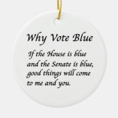 Waarom Stemmen Blauw in 2024 Keramisch Ornament (Voorkant)