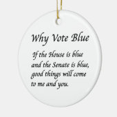 Waarom Stemmen Blauw in 2024 Keramisch Ornament (Links)