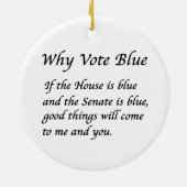 Waarom Stemmen Blauw in 2024 Keramisch Ornament (Achterkant)