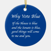 Waarom Stemmen Blauw in 2024 Keramisch Ornament (Voorkant)