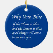 Waarom Stemmen Blauw in 2024 Keramisch Ornament (Achterkant)