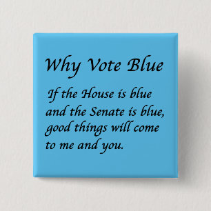 Waarom Stemmen Blauw in 2024 Vierkante Button 5,1 Cm