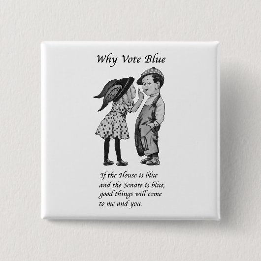 Waarom Stemmen Blauw in 2024 Vierkante Button 5,1 Cm (Voorkant)