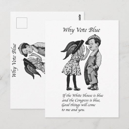 Waarom stemmen in 2028 helemaal blauw briefkaart (Voorkant / Achterkant)