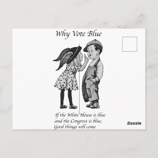 Waarom stemmen in 2028 helemaal blauw briefkaart (Achterkant)