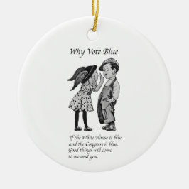 Waarom stemmen in 2028 helemaal blauw keramisch ornament