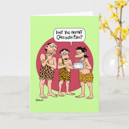 Waarom taart? Grappige verjaardag Kaart (Gele Bloem)