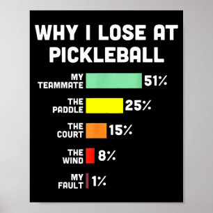 Waarom verliezen met pickleball grappige pickle ba poster