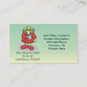 Waarom wacht je op hem? visitekaartje (Achterkant)