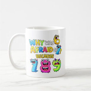 Waarom was 6 bang voor 7 Grappig wiskunde ontwerp Koffiemok