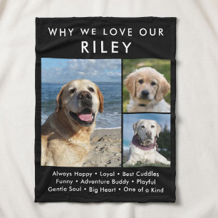 Waarom we onze hond kat huisdier foto collage houd fleece deken
