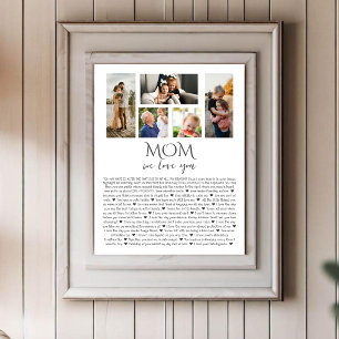 Waarom we van je houden, mama Fotocollage op maa Perfect Poster