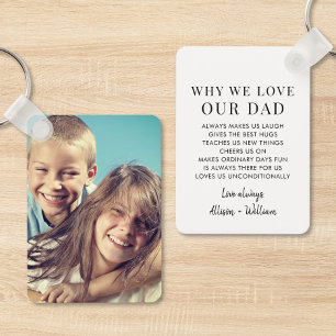 Waarom we van papa foto houden sleutelhanger