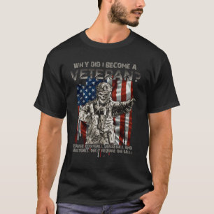 Waarom werd ik een veteraan omdat Football Baseba T-shirt