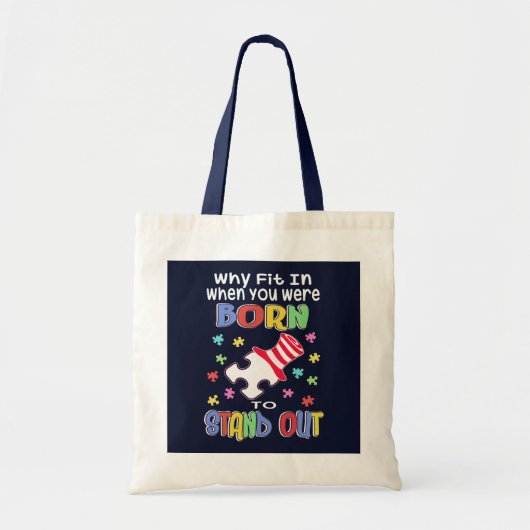 Waarom werd je geboren om autisme uit te staan? tote bag (Voorkant)