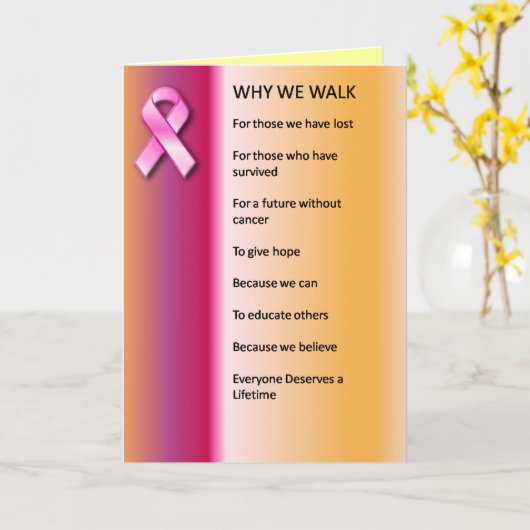 Waarom wij voor een Behandeling lopen Kaart (Gele Bloem)