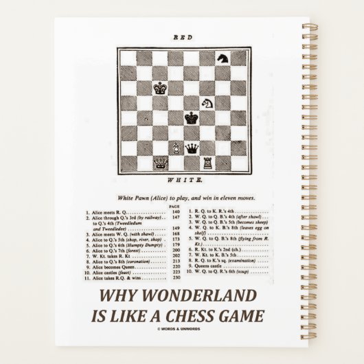 Waarom Wonderland als een schaakspel is (preface) Planner (Achterkant)