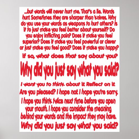 Waarom zei je gewoon wat je zei? Poster (Voorkant)