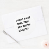 WAAROM ZIJN WE DAN ZO SCHATTIG? RONDE STICKER (Envelop)