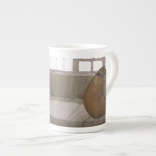 Waarom zijn ze nog niet thuis? -Mok Porselein Kop (Voorkant rechts)