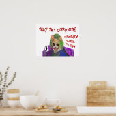Waarom zo nieuwsgierig? - Crazy Clown Cat Poster (Keuken)