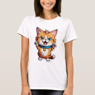 Waarom zo stil? – Verwarde Kat Sticker T-shirt
