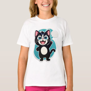 Waarom zo stil? – Verwarde kat sticker T-shirt
