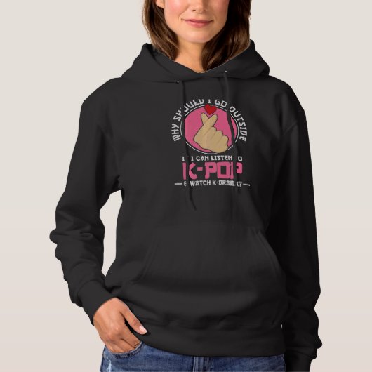 Waarom zou K Pop en Let op K Drama Bubble Tea Hoodie (Voorkant)