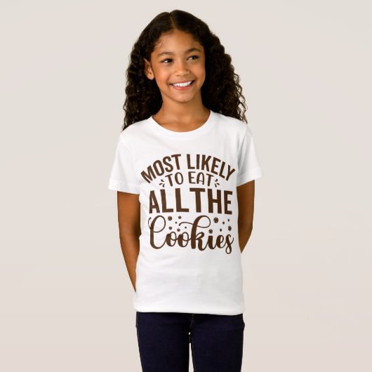 Waarschijnlijk alle koekjes eten t-shirt (Voorkant volledig)