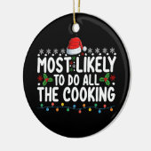 Waarschijnlijk alle kookkerstvakantie doen keramisch ornament (Links)