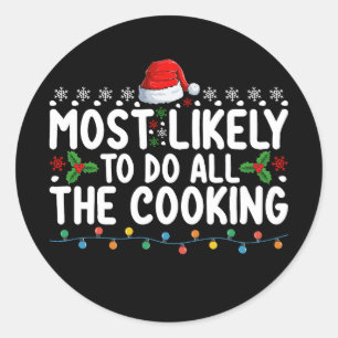 Waarschijnlijk alle kookkerstvakantie doen ronde sticker
