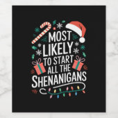 Waarschijnlijk beginnen alle Shenanigans familie Wijn Etiket (Enkel label)