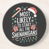 Waarschijnlijk beginnen alle Shenanigans familie Zandsteen Onderzetter (Voorkant)