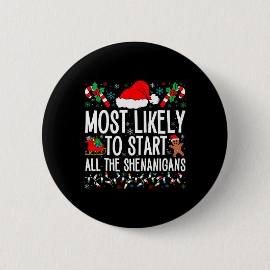 Waarschijnlijk beginnen alle Shenanigans Funny Fam Ronde Button 5,7 Cm (Voorkant)