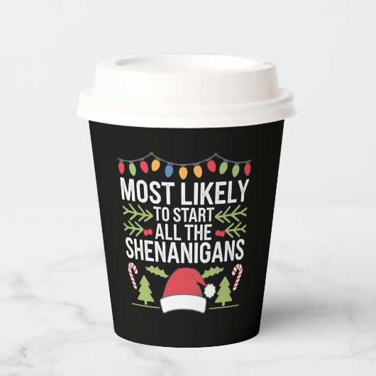 Waarschijnlijk beginnen alle Shenanigans grappig Papieren Bekers (Voorkant)