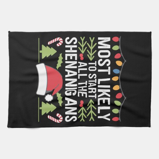 Waarschijnlijk beginnen alle Shenanigans grappig Theedoek (Horizontaal)