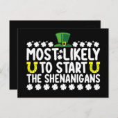 Waarschijnlijk beginnen de Shenanigans St Patricks Briefkaart (Voorkant / Achterkant)