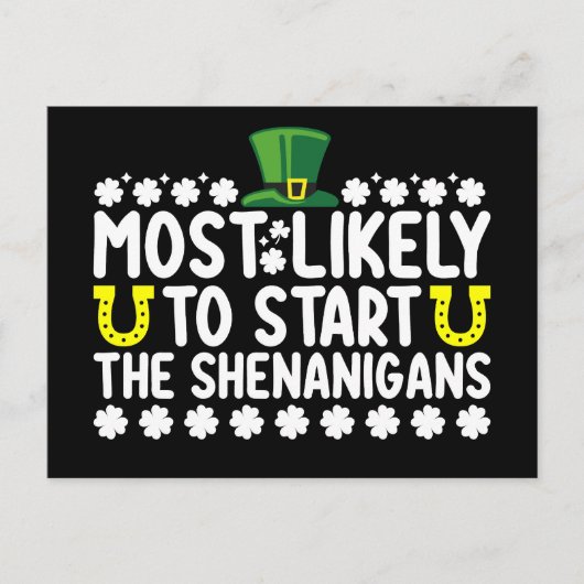 Waarschijnlijk beginnen de Shenanigans St Patricks Briefkaart (Voorkant)