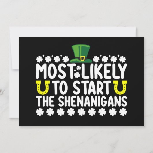 Waarschijnlijk beginnen de Shenanigans St Patricks Kaart (Voorkant)