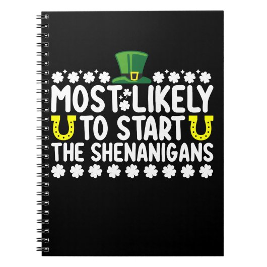 Waarschijnlijk beginnen de Shenanigans St Patricks Notitieboek (Voorkant)