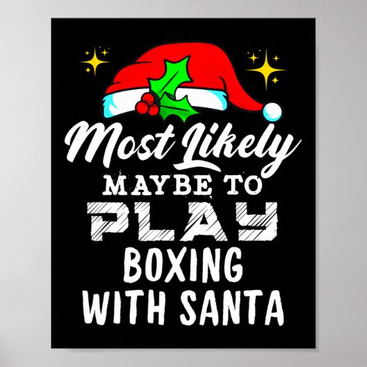 Waarschijnlijk boksen met Santa Funny Poster (Voorkant)