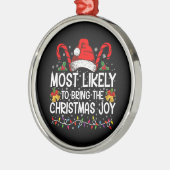 Waarschijnlijk brengt het de kerstvreugde die over metalen ornament (Links)