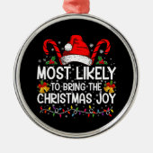 Waarschijnlijk brengt het de kerstvreugde die over metalen ornament (Voorkant)