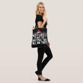 Waarschijnlijk dat de kerstboom op hen valt tote bag (Op model)
