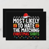 Waarschijnlijk de bijpassende kerst Shirten haten Kaart (Voorkant / Achterkant)