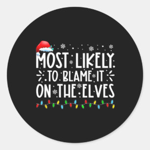 Waarschijnlijk de Elfen de schuld van de leuke ker Ronde Sticker